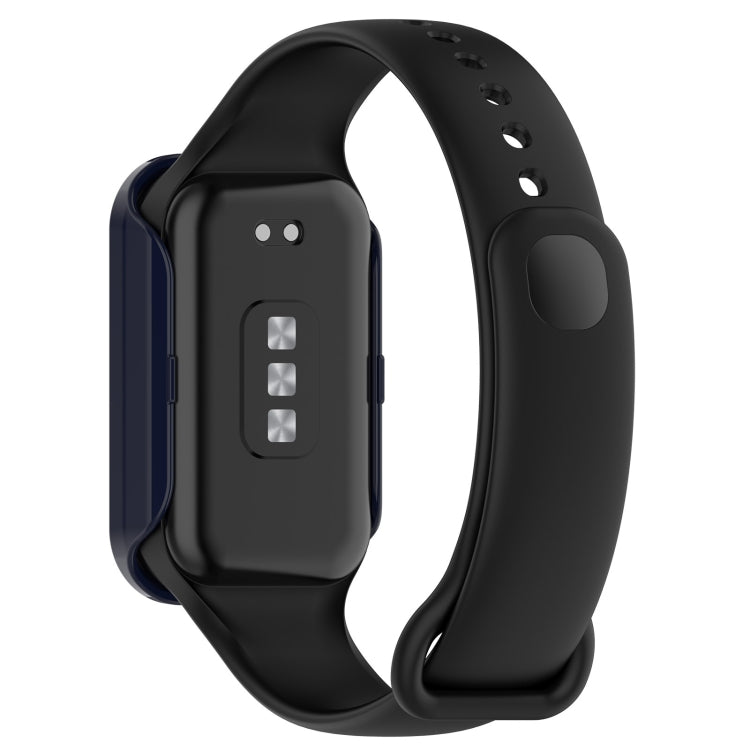 For Xiaomi Smart Band 8 Active / Redmi Band 2 PC + Tempered Film Integrated Watch Protective Case(Ink Blue) - Watch Cases by buy2fix | Online Shopping UK | buy2fix