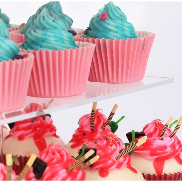 YX065 4 Tier Acrylic Square Cupcake Stand - Storage Boxes by buy2fix | Online Shopping UK | buy2fix