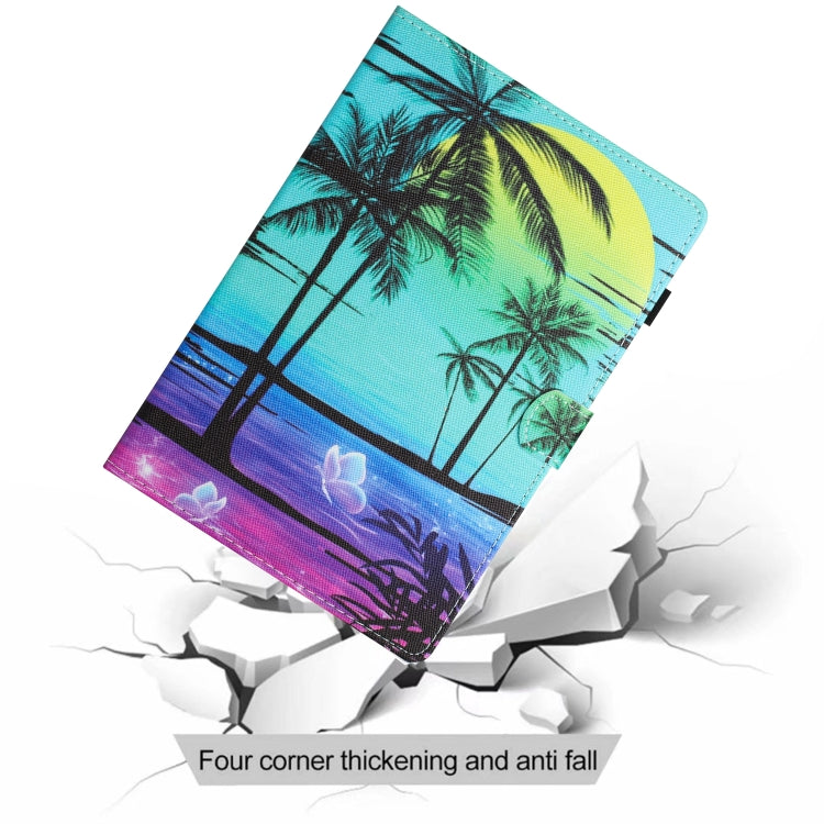 For iPad Pro 11 2024 Colored Drawing Stitching Leather Tablet Smart Case(Coconut Tree) - iPad Pro 11 2024 Cases by buy2fix | Online Shopping UK | buy2fix