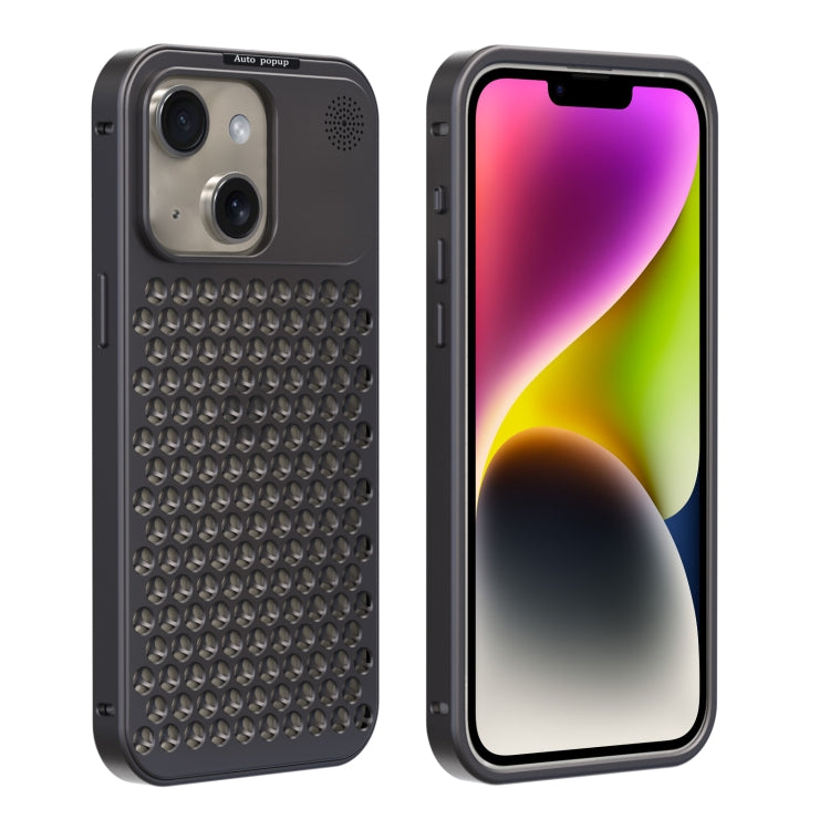 For iPhone 14 R-JUST RJ58 Aromatherapy Metal Cooling Phone Case(Grey) - iPhone 14 Cases by R-JUST | Online Shopping UK | buy2fix