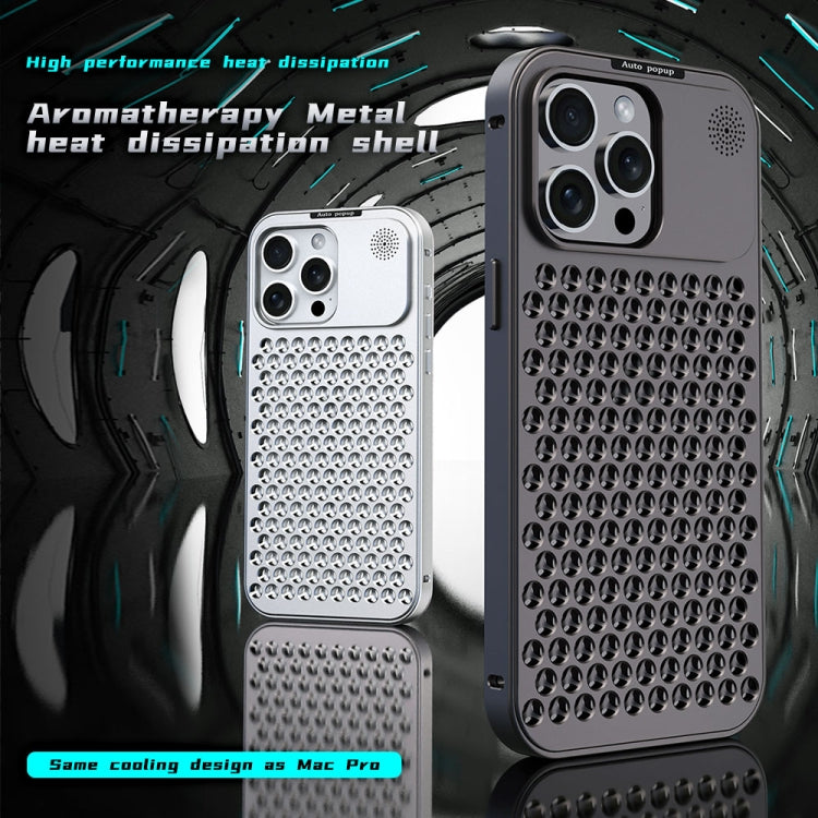 For iPhone 15 Pro Max R-JUST RJ58 Aromatherapy Metal Cooling Phone Case(Grey) - iPhone 15 Pro Max Cases by R-JUST | Online Shopping UK | buy2fix
