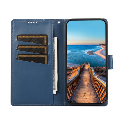 For Motorola Moto G Stylus 5G 2024 PU Genuine Leather Texture Embossed Line Phone Case(Blue) - Motorola Cases by buy2fix | Online Shopping UK | buy2fix