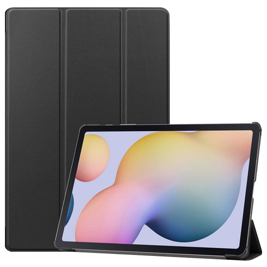 For Samsung Galaxy Tab S8+ / Tab S8 Plus /  Tab S7 FE / Tab S7+ Custer Texture Smart PU Leather Case with Sleep / Wake-up Function & 3-Fold Holder(Black) - Galaxy Tab S8+ Cases by buy2fix | Online Shopping UK | buy2fix