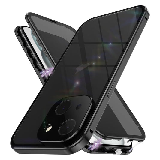 For iPhone 15 Plus Anti-peeping Magnetic Double-sided Tempered Glass Phone Case(Black) - iPhone 15 Plus Cases by buy2fix | Online Shopping UK | buy2fix