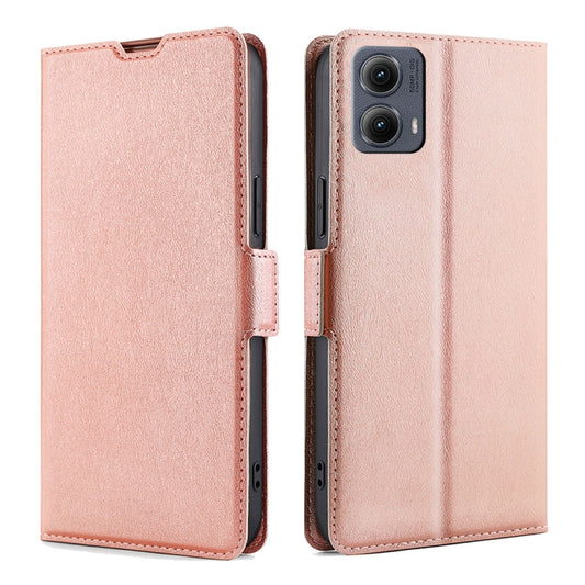 For Motorola Edge 5G 2024 Ultra-thin Voltage Side Buckle Horizontal Flip Leather Phone Case(Rose Gold) - Motorola Cases by buy2fix | Online Shopping UK | buy2fix