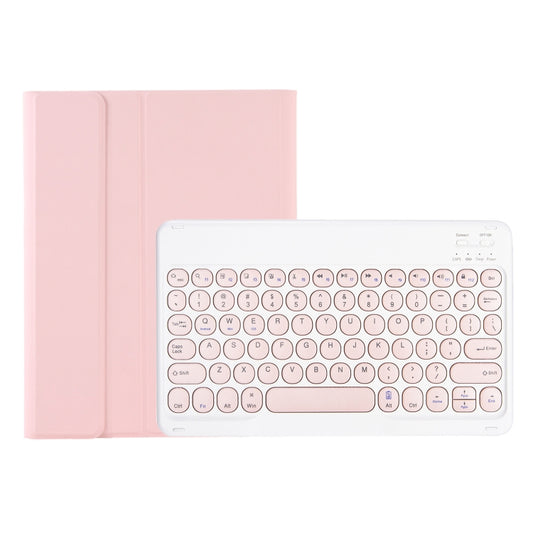 For Samsung Galaxy Tab A9+ X210/X215/X215 YA09B Candy Color TPU Round Keycap Bluetooth Keyboard Leather Case with Pen Slot(Pink) - Samsung Keyboard by buy2fix | Online Shopping UK | buy2fix