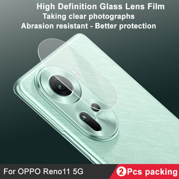 For OPPO Reno11 5G Global 2 PCS/Set IMAK HD Glass Rear Camera Lens Film - For OPPO by imak | Online Shopping UK | buy2fix