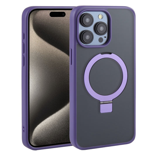 For iPhone 15 Pro DFANS DESIGN Frosted Magsafe Magnetic Holder Phone Case(Purple) - iPhone 15 Pro Cases by DFANS DESIGN | Online Shopping UK | buy2fix