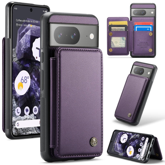 For Google Pixel 8 CaseMe C22 Card Slots Holder RFID Anti-theft Phone Case(Purple) - Google Cases by CaseMe | Online Shopping UK | buy2fix