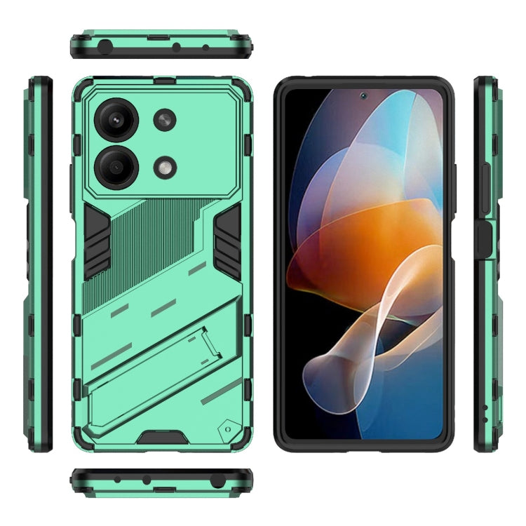 For Xiaomi Redmi Note 13R Pro 5G Punk Armor 2 in 1 PC + TPU Phone Case with Holder(Green) - Xiaomi Cases by buy2fix | Online Shopping UK | buy2fix