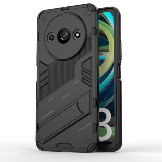 For Xiaomi Redmi A3 4G Global Punk Armor 2 in 1 PC + TPU Phone Case with Holder(Black) - Xiaomi Cases by buy2fix | Online Shopping UK | buy2fix