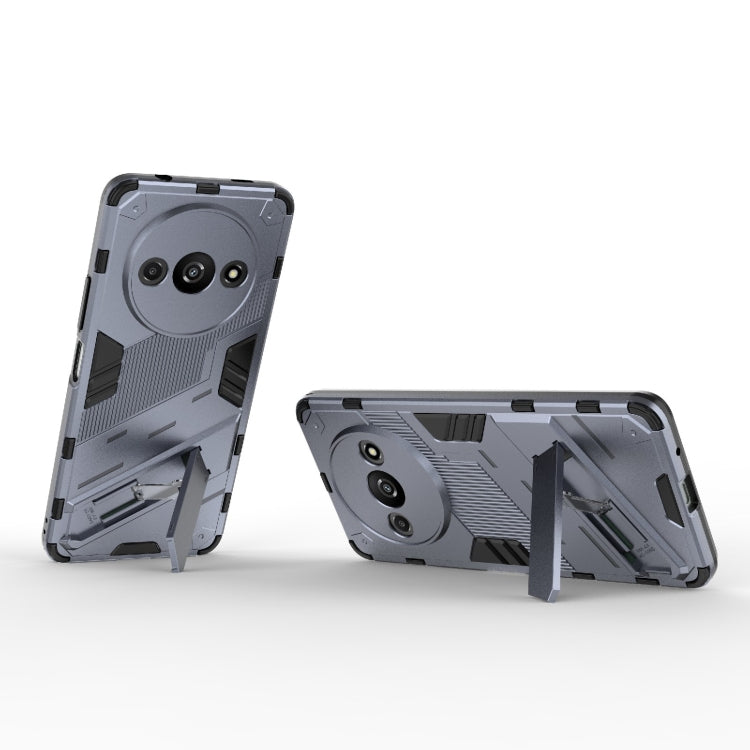 For Xiaomi Redmi A3 4G Global Punk Armor 2 in 1 PC + TPU Phone Case with Holder(Grey) - Xiaomi Cases by buy2fix | Online Shopping UK | buy2fix