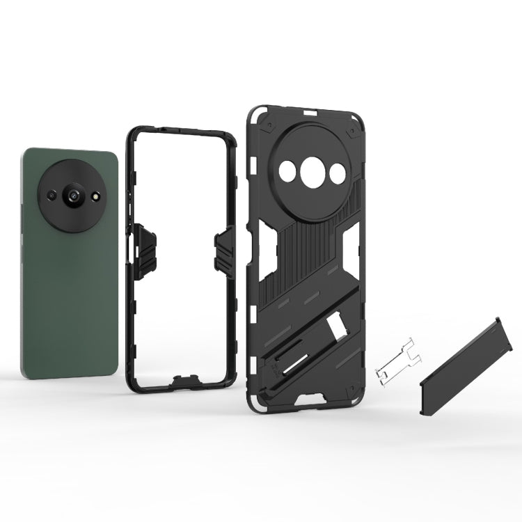 For Xiaomi Redmi A3 4G Global Punk Armor 2 in 1 PC + TPU Phone Case with Holder(Grey) - Xiaomi Cases by buy2fix | Online Shopping UK | buy2fix