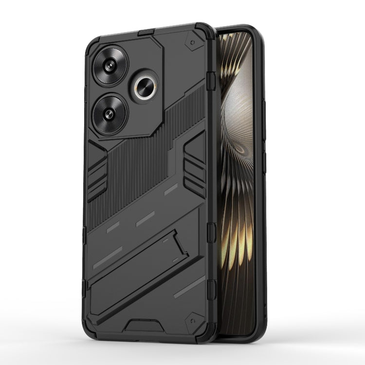 For Xiaomi Redmi Turbo 3 5G Punk Armor 2 in 1 PC + TPU Phone Case with Holder(Black) - Xiaomi Cases by buy2fix | Online Shopping UK | buy2fix