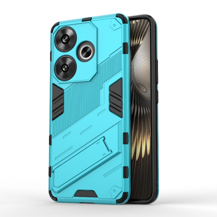 For Xiaomi Redmi Turbo 3 5G Punk Armor 2 in 1 PC + TPU Phone Case with Holder(Blue) - Xiaomi Cases by buy2fix | Online Shopping UK | buy2fix