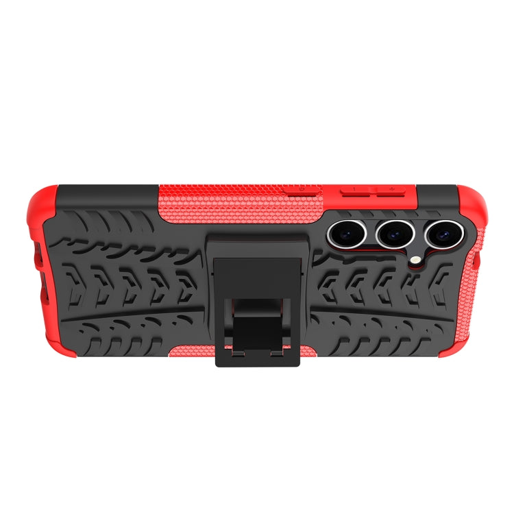 For Samsung Galaxy S24+ Tire Texture TPU + PC Phone Case with Holder(Red) - Galaxy S24+ 5G Cases by buy2fix | Online Shopping UK | buy2fix