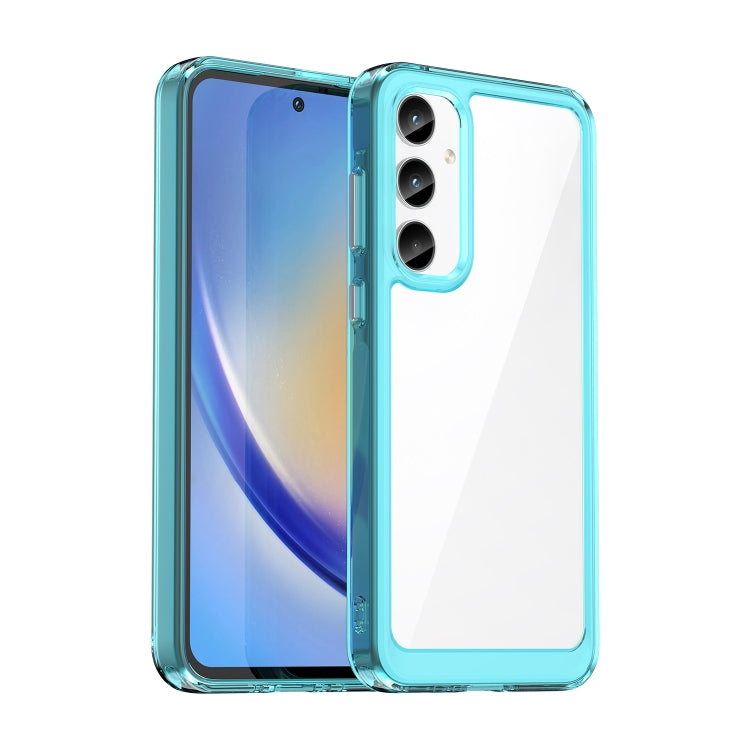 For Samsung Galaxy A55 Colorful Series Acrylic Hybrid TPU Phone Case(Transparent Blue) - Galaxy Phone Cases by buy2fix | Online Shopping UK | buy2fix