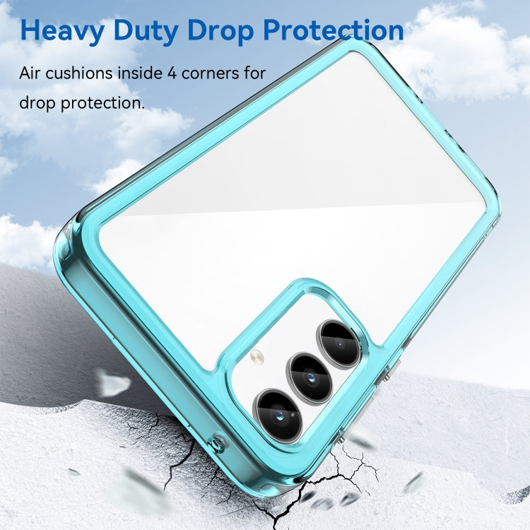 For Samsung Galaxy A55 Colorful Series Acrylic Hybrid TPU Phone Case(Transparent Blue) - Galaxy Phone Cases by buy2fix | Online Shopping UK | buy2fix