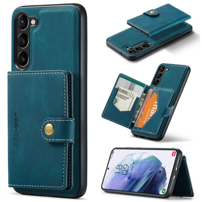 For Samsung Galaxy S24+ 5G JEEHOOD J01 Retro Magnetic Detachable Wallet Phone Case(Blue) - Galaxy S24+ 5G Cases by JEEHOOD | Online Shopping UK | buy2fix