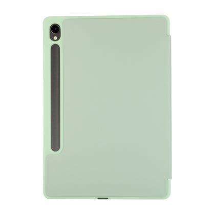 For Samsung Galaxy Tab S9 3-Fold Pure Color TPU Leather Tablet Case with Pen Slot(Green) - Galaxy Tab S9 Cases by buy2fix | Online Shopping UK | buy2fix