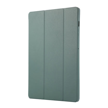 For Samsung Galaxy Tab S9+ 3-Fold Pure Color TPU Leather Tablet Case with Pen Slot(Dark Green) - Galaxy Tab S9+ Cases by buy2fix | Online Shopping UK | buy2fix