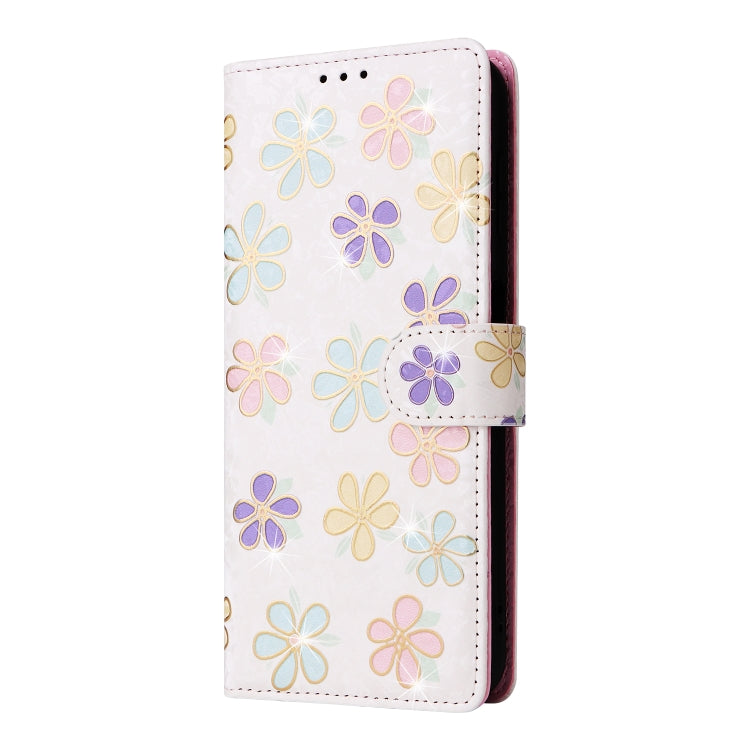 For Samsung Galaxy S24 5G Bronzing Painting RFID Leather Case(Bloosoming Flower) - Galaxy S24 5G Cases by buy2fix | Online Shopping UK | buy2fix