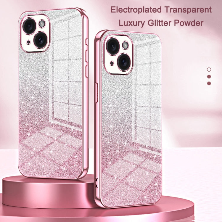 For iPhone 16 Plus Gradient Glitter Powder Electroplated Phone Case(Pink) - iPhone 16 Plus Cases by buy2fix | Online Shopping UK | buy2fix