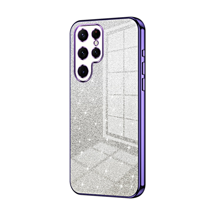 For Samsung Galaxy S22 Ultra 5G Gradient Glitter Powder Electroplated Phone Case(Purple) - Galaxy S22 Ultra 5G Cases by buy2fix | Online Shopping UK | buy2fix