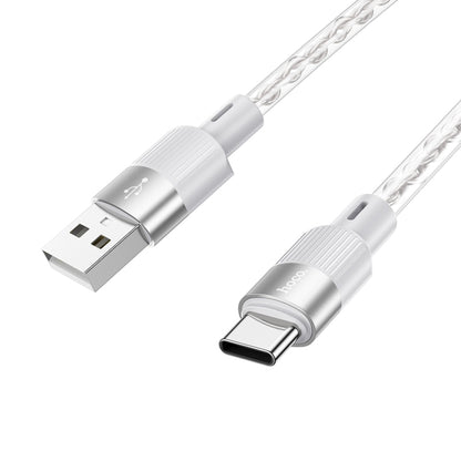 hoco X99 Crystal Junction 3A USB to USB-C / Type-C Silicone Charging Data Cable, Length:1m(Grey) - USB-C & Type-C Cable by hoco | Online Shopping UK | buy2fix