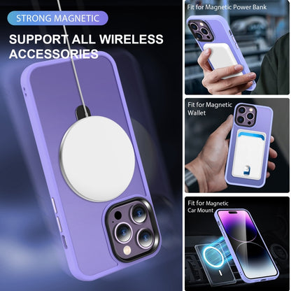 For iPhone 15 Pro Max Skin-feel MagSafe Holder PC Hybrid TPU Phone Case(Purple) - iPhone 15 Pro Max Cases by buy2fix | Online Shopping UK | buy2fix