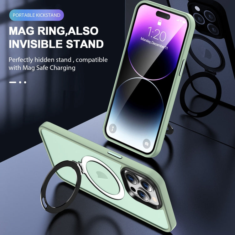 For iPhone 13 Pro MagSafe Holder Skin-feel PC Hybrid TPU Phone Case(Matcha Green) - iPhone 13 Pro Cases by buy2fix | Online Shopping UK | buy2fix