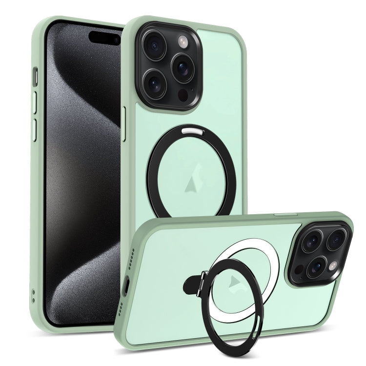 For iPhone 16 Pro MagSafe Holder Skin-feel PC Hybrid TPU Phone Case(Matcha Green) - iPhone 16 Pro Cases by buy2fix | Online Shopping UK | buy2fix