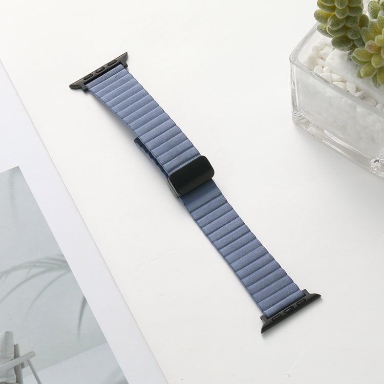 For Apple Watch Ultra 49mm Water Ripple Magnetic Folding Buckle Watch Band, Style: Bold Version(Light Blue) - Watch Bands by buy2fix | Online Shopping UK | buy2fix