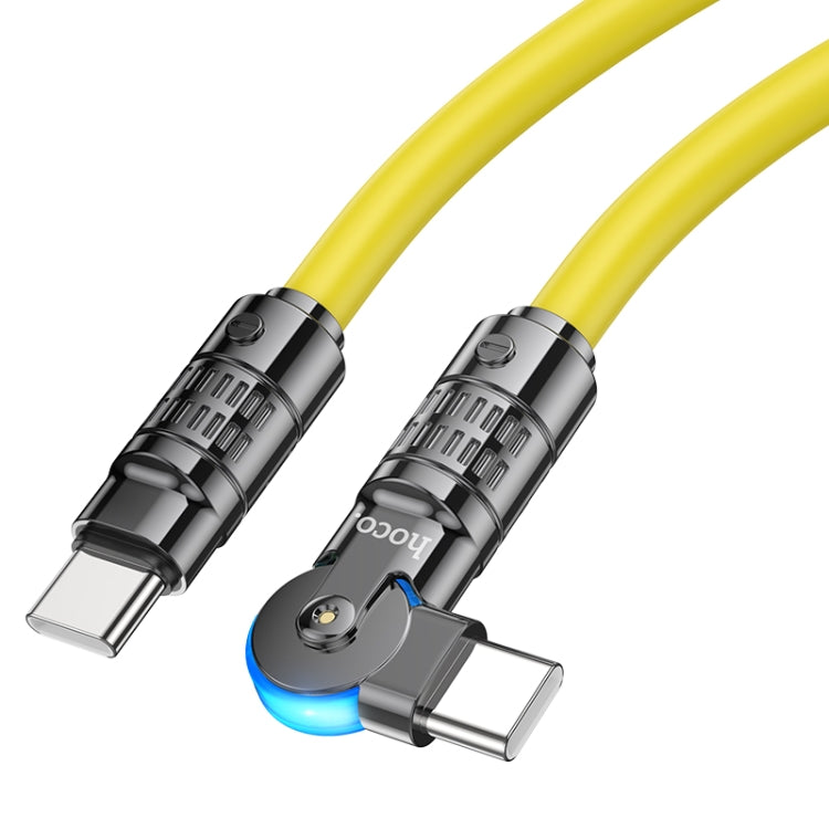 hoco U118 Kaidi 60W USB-C/Type-C to USB-C/Type-C Rotating Charging Data Cable, Length: 1.2m(Yellow) - USB-C & Type-C Cable by hoco | Online Shopping UK | buy2fix