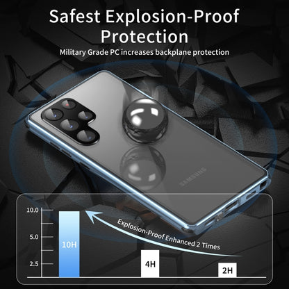 For Samsung Galaxy S24 Ultra 5G Anti-peeping Magnetic Double-sided Tempered Glass Phone Case(Blue) - Galaxy S24 Ultra 5G Cases by buy2fix | Online Shopping UK | buy2fix