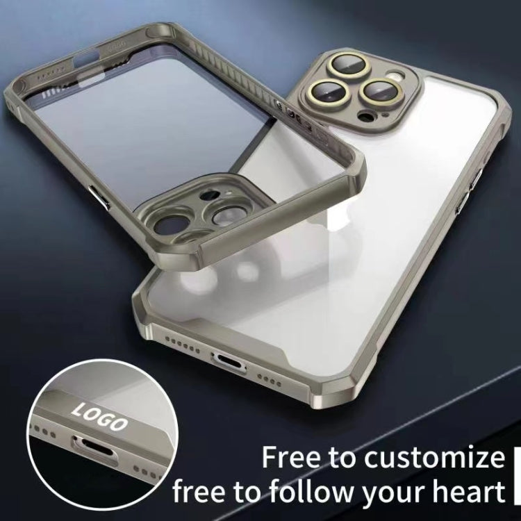 For iPhone 16 Plus Shockproof Acrylic Phone Case with Lens Glass Film(Grey) - iPhone 16 Plus Cases by buy2fix | Online Shopping UK | buy2fix