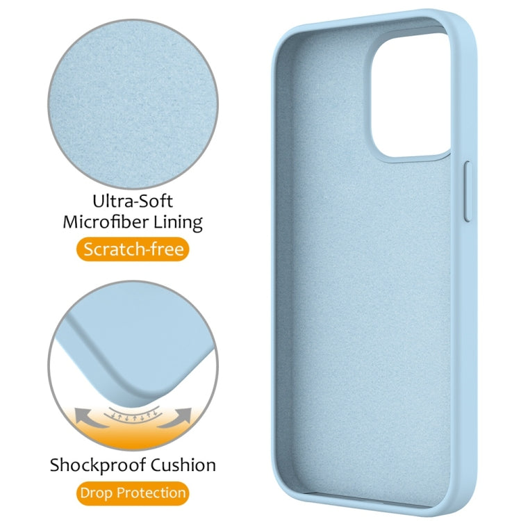 For iPhone 16 Pro Max Liquid Silicone MagSafe Magnetic Phone Case with Ring Holder(Sky Blue) - iPhone 16 Pro Max Cases by buy2fix | Online Shopping UK | buy2fix