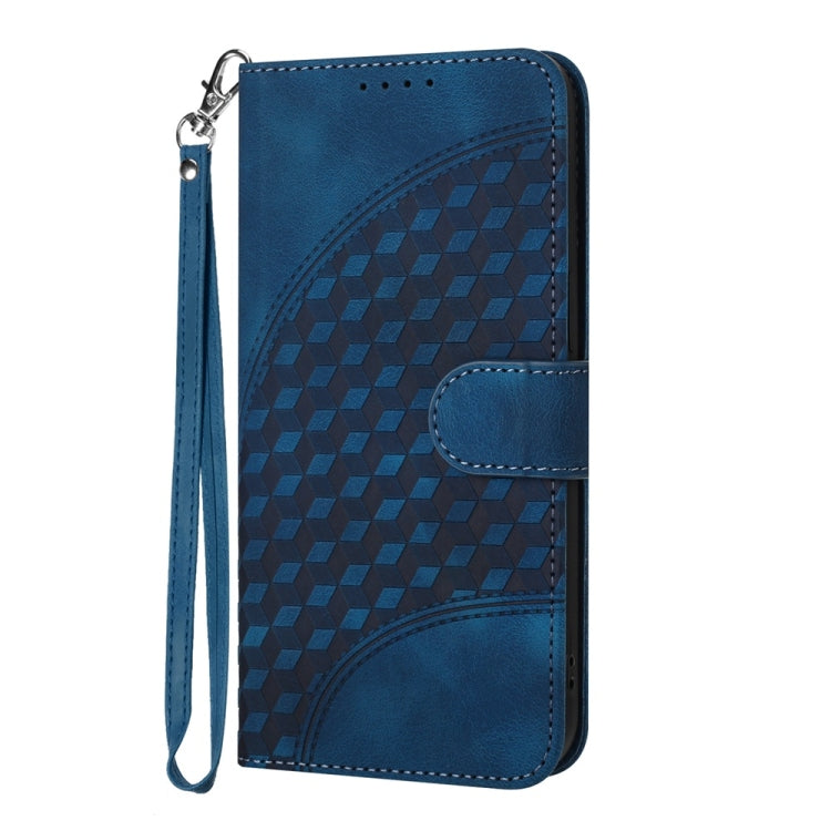 For Motorola Edge 5G 2024 YX0060 Elephant Head Embossed Phone Leather Case with Lanyard(Royal Blue) - Motorola Cases by buy2fix | Online Shopping UK | buy2fix