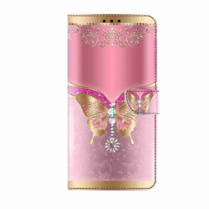 For Samsung Galaxy S24 5G Crystal 3D Shockproof Protective Leather Phone Case(Pink Bottom Butterfly) - Galaxy S24 5G Cases by buy2fix | Online Shopping UK | buy2fix