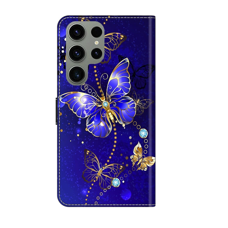 For Samsung Galaxy S24 Ultra 5G Crystal 3D Shockproof Protective Leather Phone Case(Diamond Butterfly) - Galaxy S24 Ultra 5G Cases by buy2fix | Online Shopping UK | buy2fix