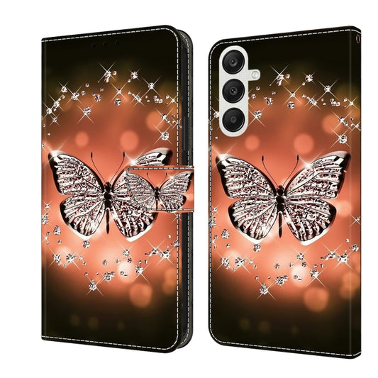 For Samsung Galaxy A25 5G Crystal 3D Shockproof Protective Leather Phone Case(Crystal Butterfly) - Galaxy Phone Cases by buy2fix | Online Shopping UK | buy2fix
