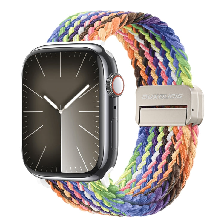 For Apple Watch SE 40mm DUX DUCIS Mixture Pro Series Magnetic Buckle Nylon Braid Watch Band(New Rainbow) - Watch Bands by DUX DUCIS | Online Shopping UK | buy2fix