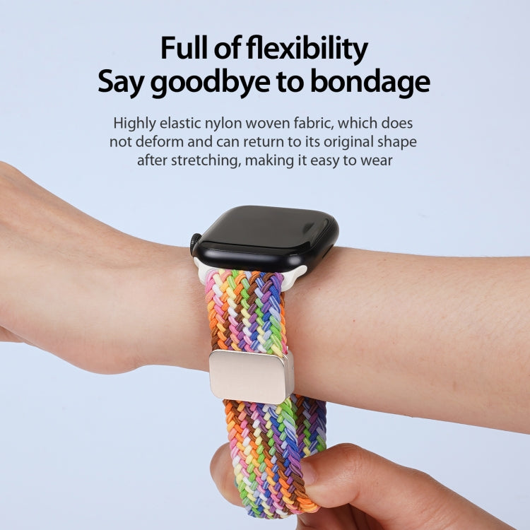 For Apple Watch Series 5 40mm DUX DUCIS Mixture Pro Series Magnetic Buckle Nylon Braid Watch Band(New Rainbow) - Watch Bands by DUX DUCIS | Online Shopping UK | buy2fix