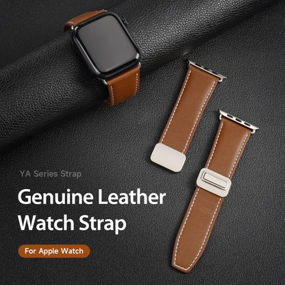 For Apple Watch Series 6 40mm DUX DUCIS YA Series Magnetic Buckle Genuine Leather Watch Band(Brown) - Watch Bands by DUX DUCIS | Online Shopping UK | buy2fix