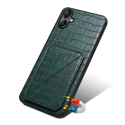 For Samsung Galaxy A13 5G Denior Imitation Crocodile Leather Back Phone Case with Holder(Green) - Galaxy Phone Cases by Denior | Online Shopping UK | buy2fix