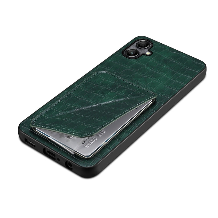 For Samsung Galaxy A20 / A30 Denior Imitation Crocodile Leather Back Phone Case with Holder(Green) - Galaxy Phone Cases by Denior | Online Shopping UK | buy2fix