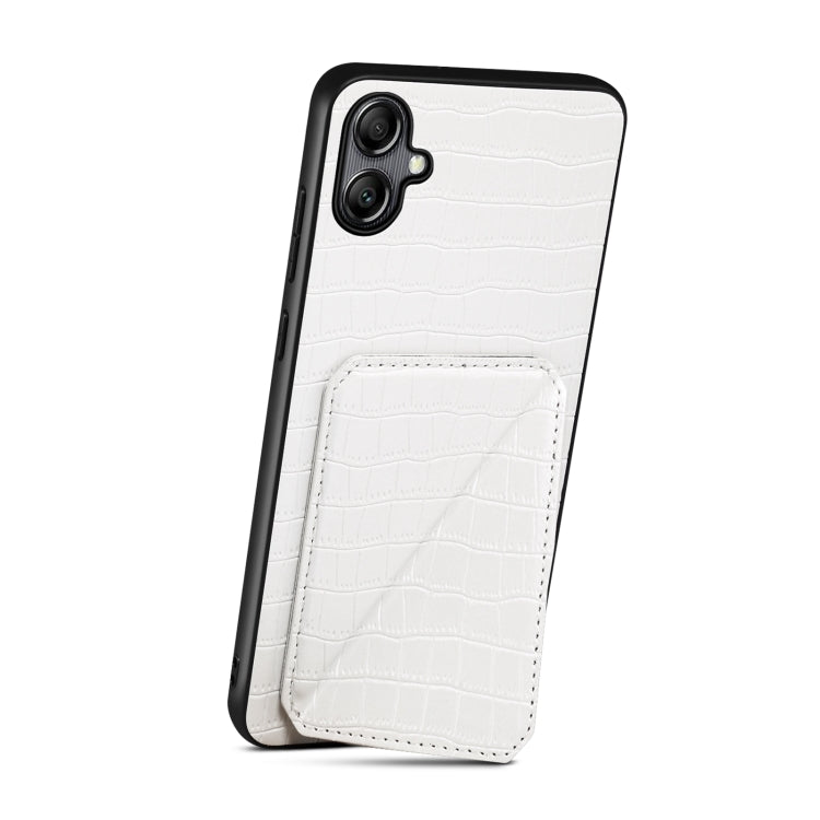 For Samsung Galaxy A33 Denior Imitation Crocodile Leather Back Phone Case with Holder(White) - Galaxy Phone Cases by Denior | Online Shopping UK | buy2fix