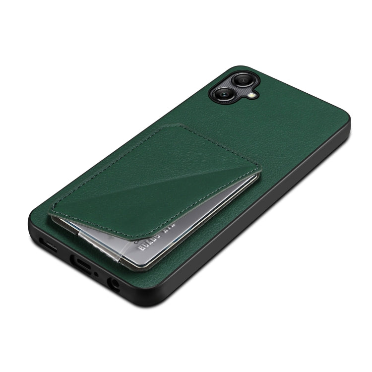For Samsung Galaxy A20 / A30 Denior Imitation Calf Leather Back Phone Case with Holder(Green) - Galaxy Phone Cases by Denior | Online Shopping UK | buy2fix