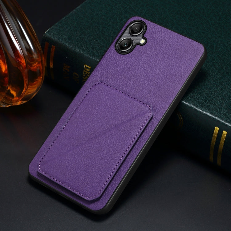 For Samsung Galaxy A52 5G / 4G / A52s Denior Imitation Calf Leather Back Phone Case with Holder(Purple) - Galaxy Phone Cases by Denior | Online Shopping UK | buy2fix