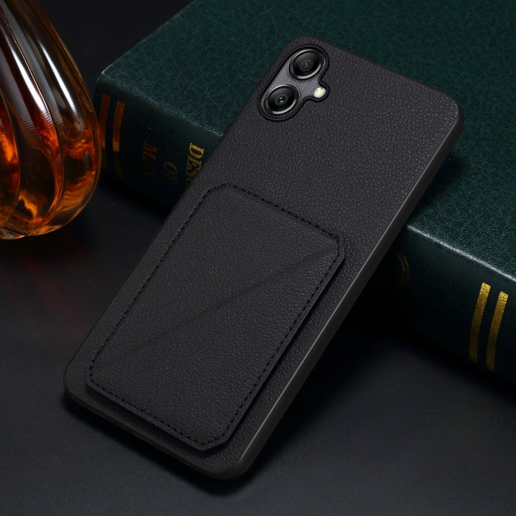 For Samsung Galaxy A52 5G / 4G / A52s Denior Imitation Calf Leather Back Phone Case with Holder(Black) - Galaxy Phone Cases by Denior | Online Shopping UK | buy2fix